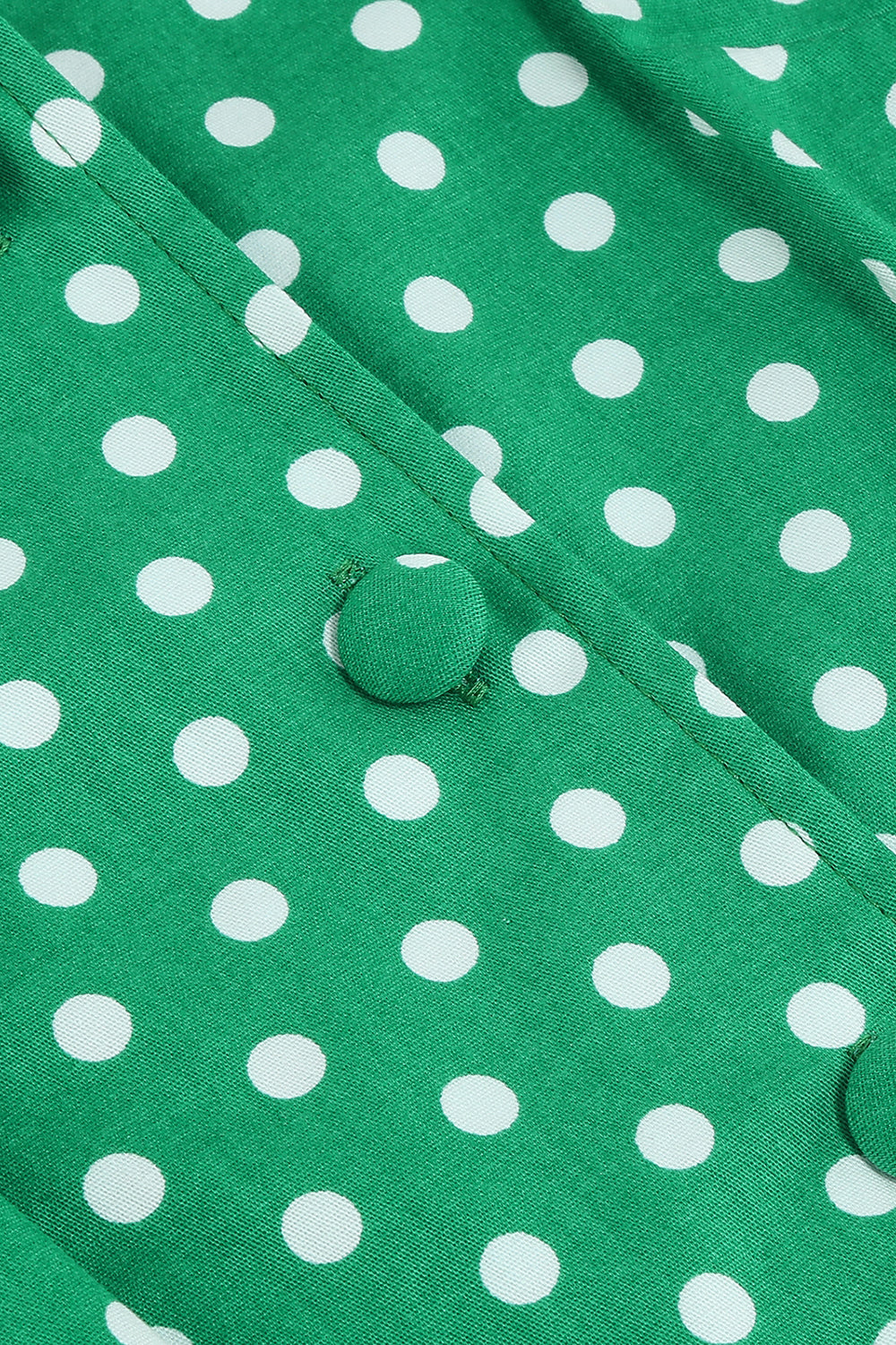 Grüner Ansteckkragen Polka Dots Swing 1950er Jahre Kleid