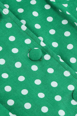 Grüner Ansteckkragen Polka Dots Swing 1950er Jahre Kleid