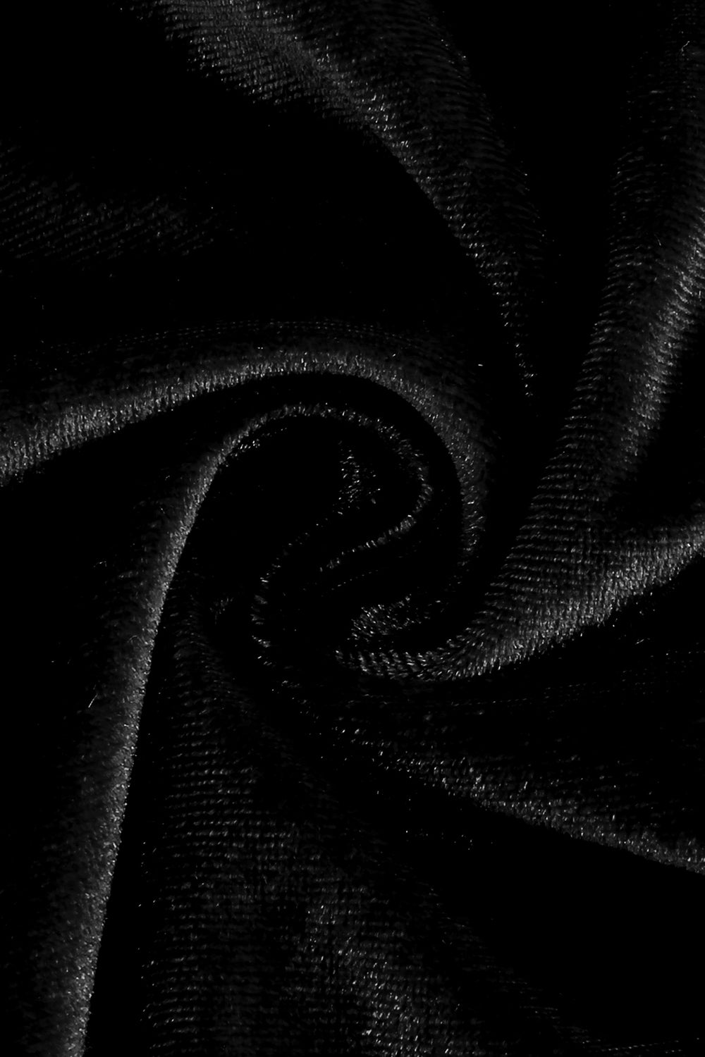 Schwarz Langärmel Samt Vintage Kleid