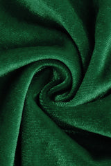 Grünes A-Linie Samt Vintage Kleid
