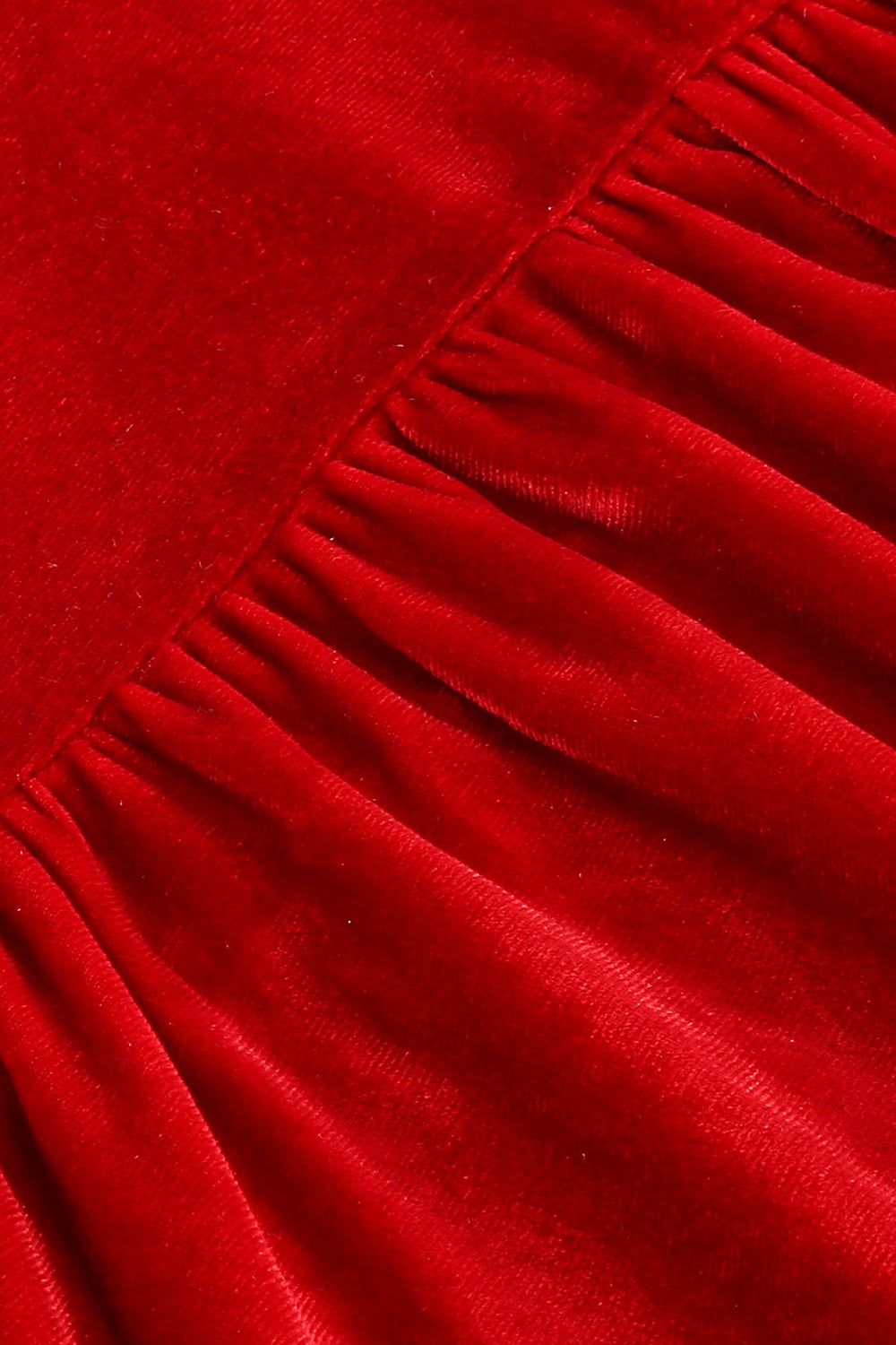Rotes Samt Midi A-linie Vintage Kleid