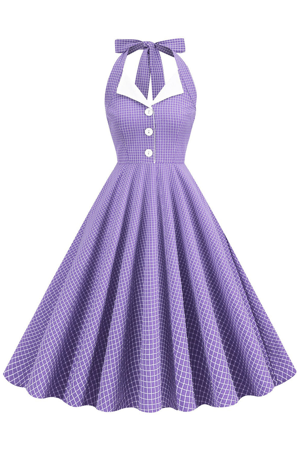 Retro Stil Neckholder Grün 1950er Jahre Kleid mit Knopf