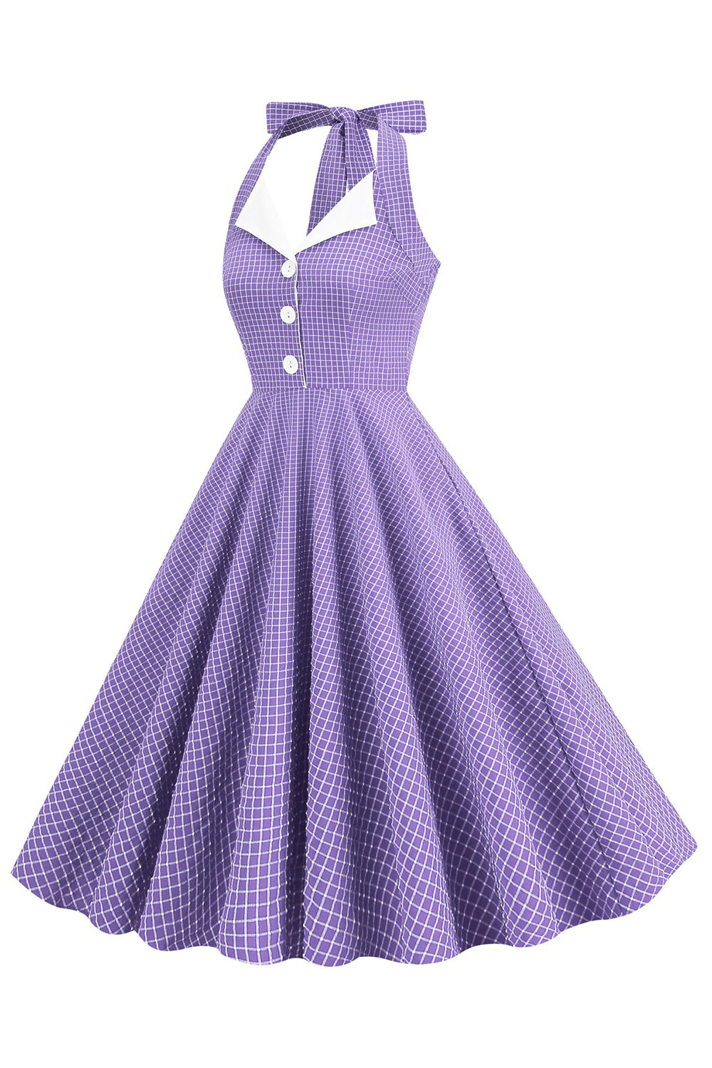 Retro Stil Neckholder Grün 1950er Jahre Kleid mit Knopf