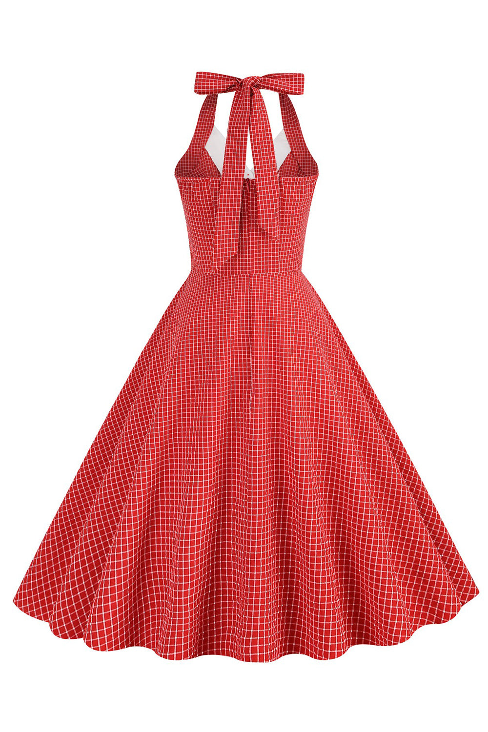 Retro Stil Neckholder Grün 1950er Jahre Kleid mit Knopf