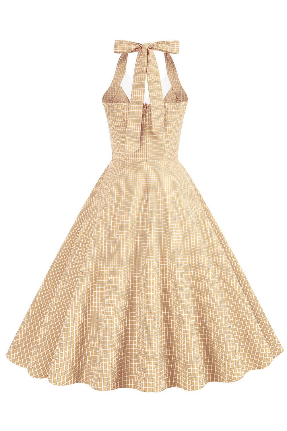 Retro Stil Neckholder Grün 1950er Jahre Kleid mit Knopf