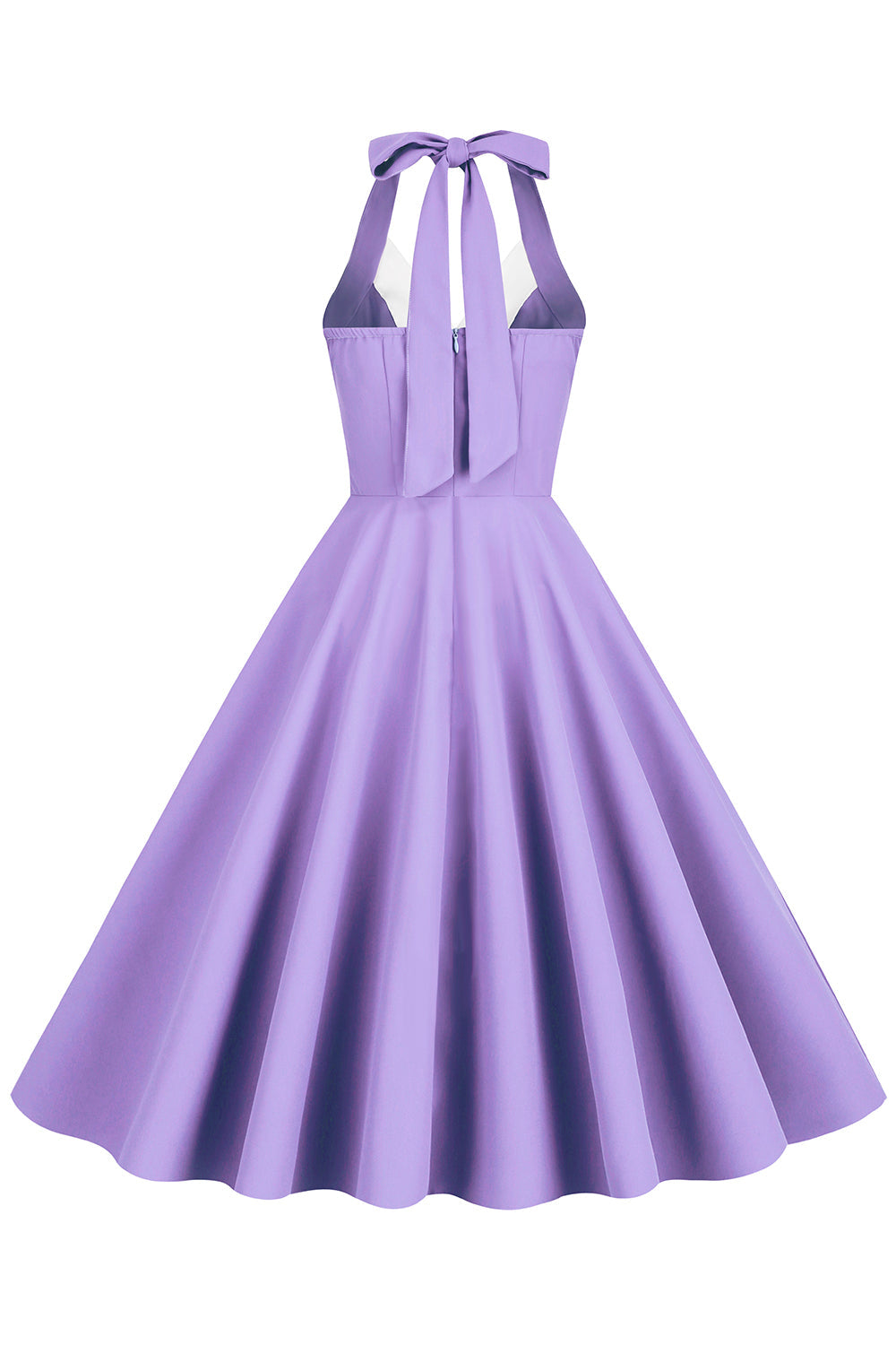 Hepburn Stil Neckholder Blaues Kleid der 1950er Jahre