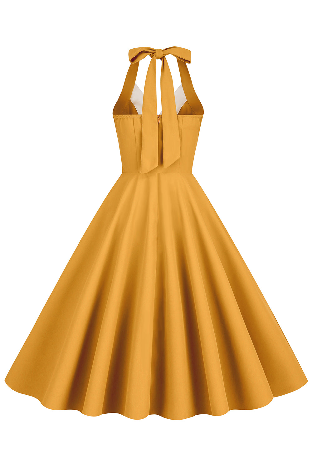 Hepburn Stil Neckholder Blaues Kleid der 1950er Jahre