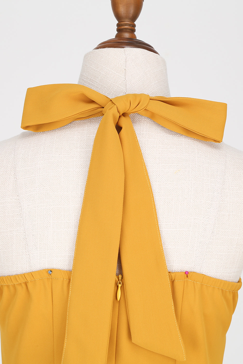Hepburn Stil Neckholder Blaues Kleid der 1950er Jahre