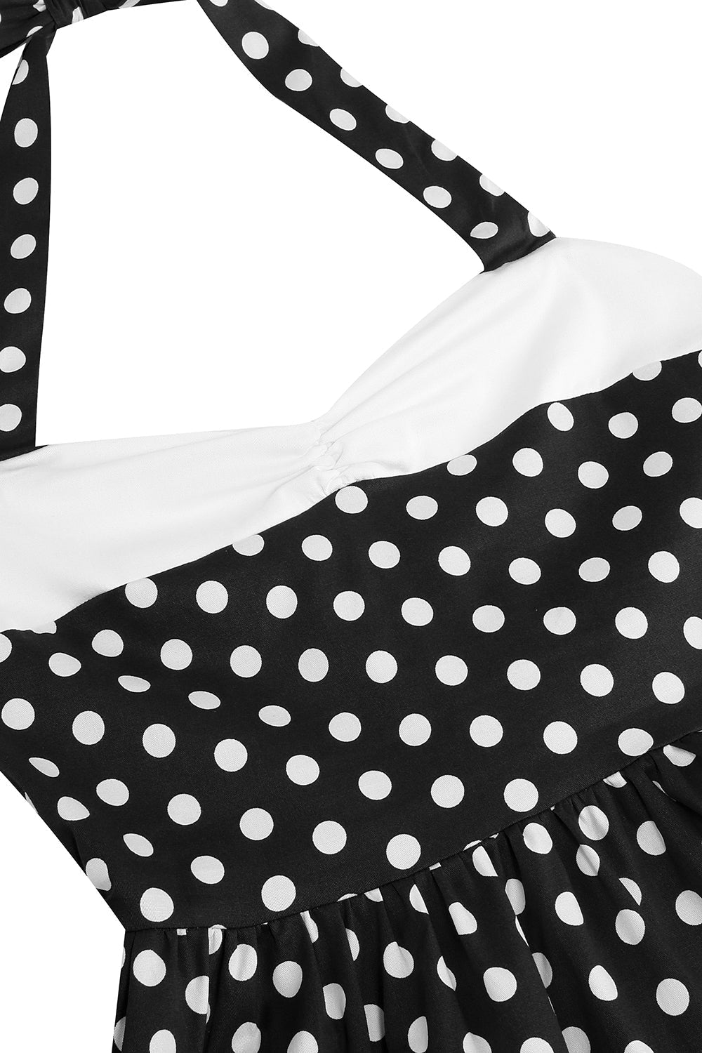 Rotes Neckholder Polka-Dots Rockabilly Kleid