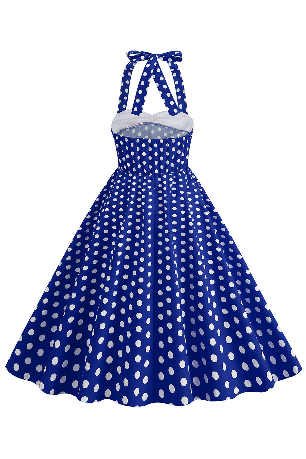 Rotes Neckholder Polka-Dots Rockabilly Kleid