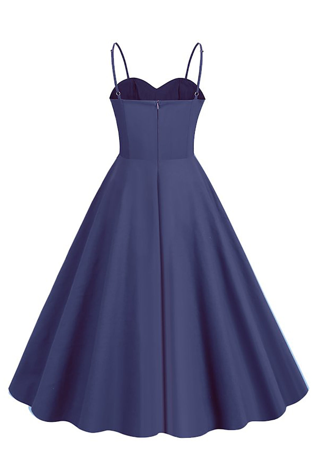 Polka Dots Schwarz ärmelloses Swing 1950er Jahre Kleid