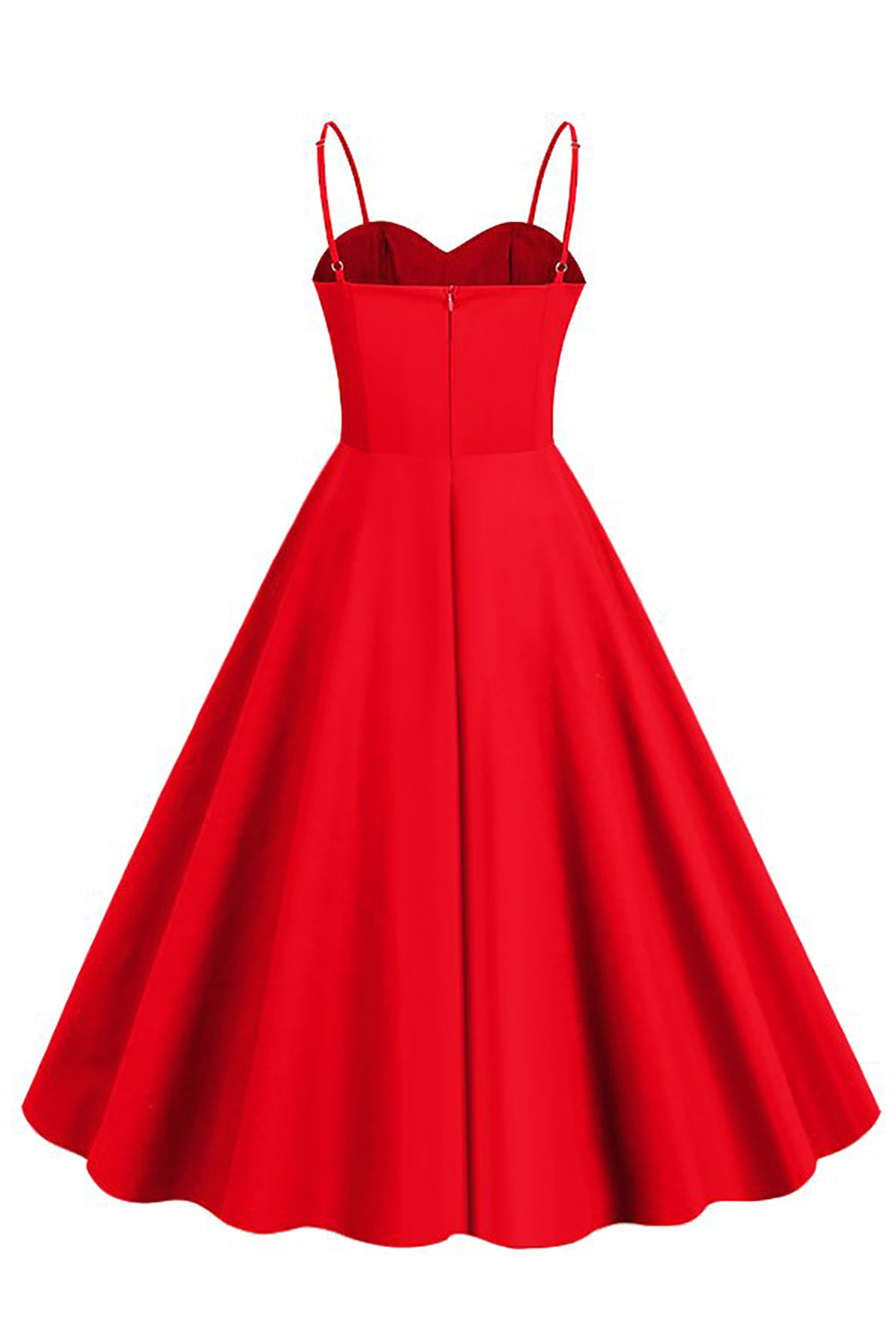 Polka Dots Schwarz ärmelloses Swing 1950er Jahre Kleid