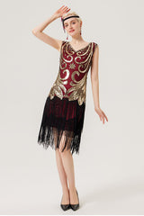 Fransen Glitzerndes Kleid aus den 1920er Jahren mit ärmellosem
