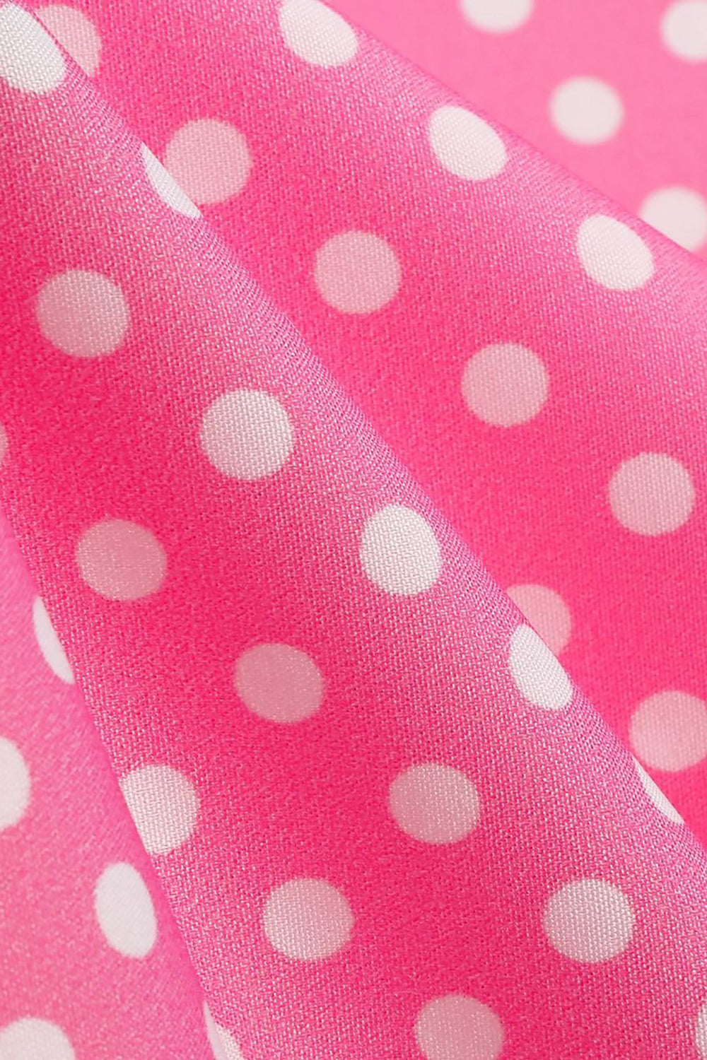 Kalte Schulter Polka Dots Rosa 1950er Jahre Kleid