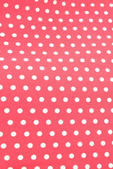 Rosa Rot Polka Dots Puffärmel 1950er Jahre Kleid