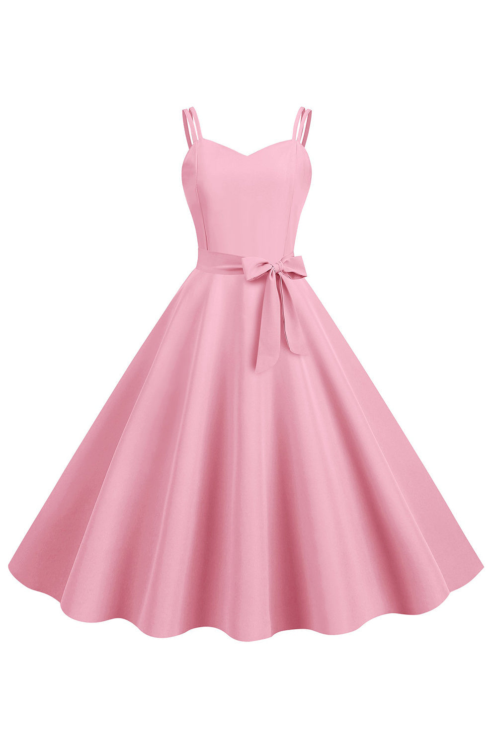 Blush Spaghettiträger A-Linie 1950er Jahre Kleid