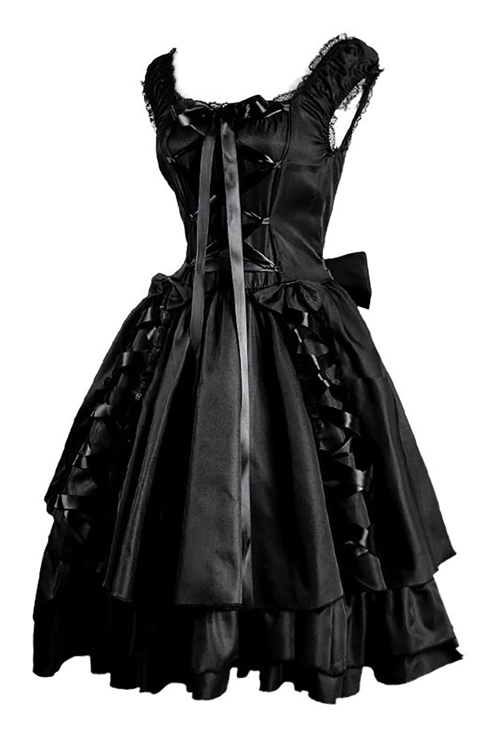Halloween Schwarzes Vintage Kleid mit Spitze