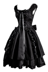 Halloween Schwarzes Vintage Kleid mit Spitze