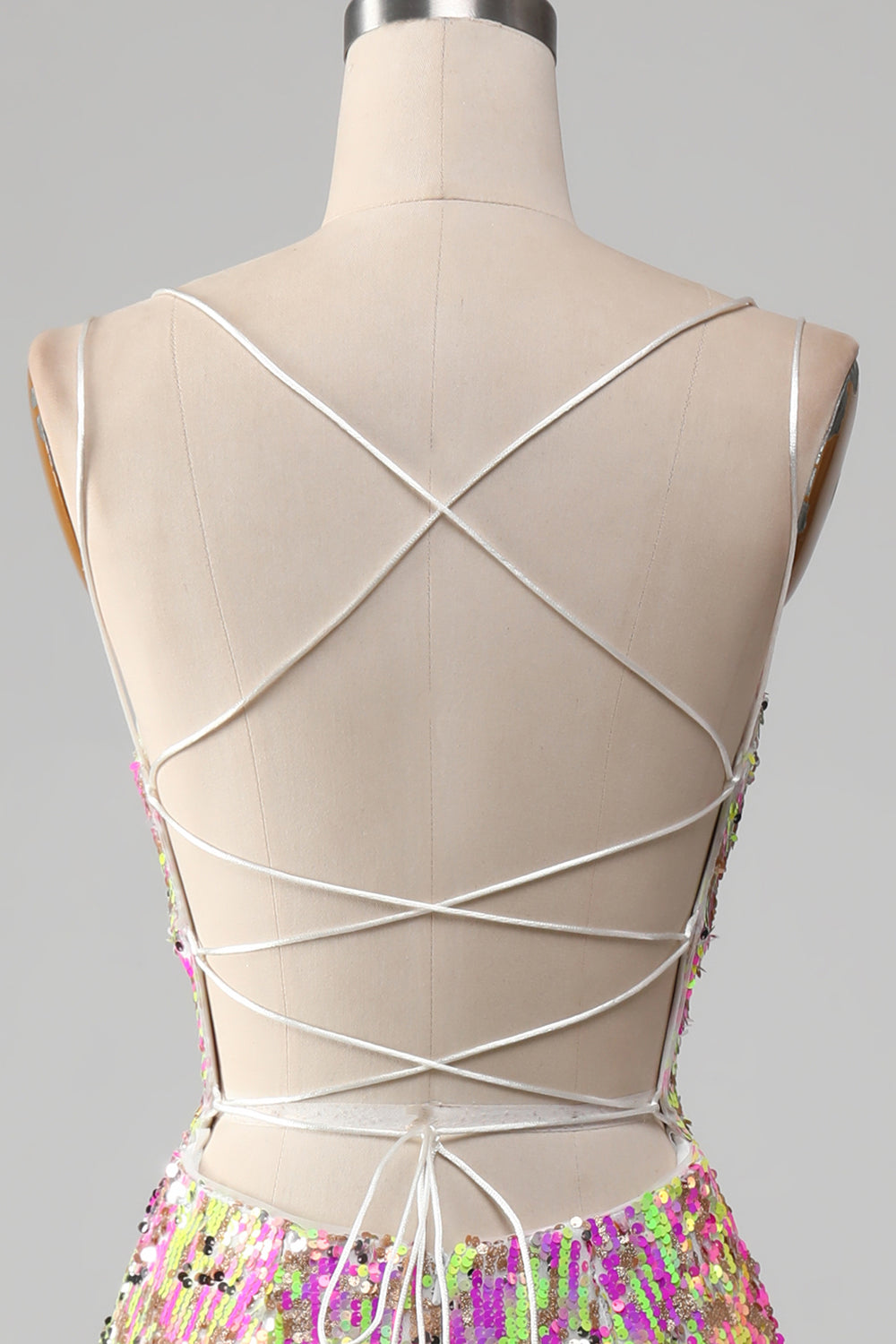 Pink glitzerndes Meerjungfrauen Ballkleid mit Schlitz
