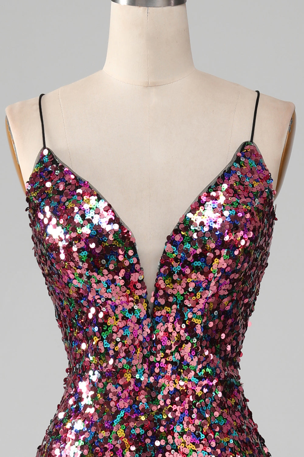 Lila Meerjungfrau Glitzerndes Ballkleid mit Schlitz