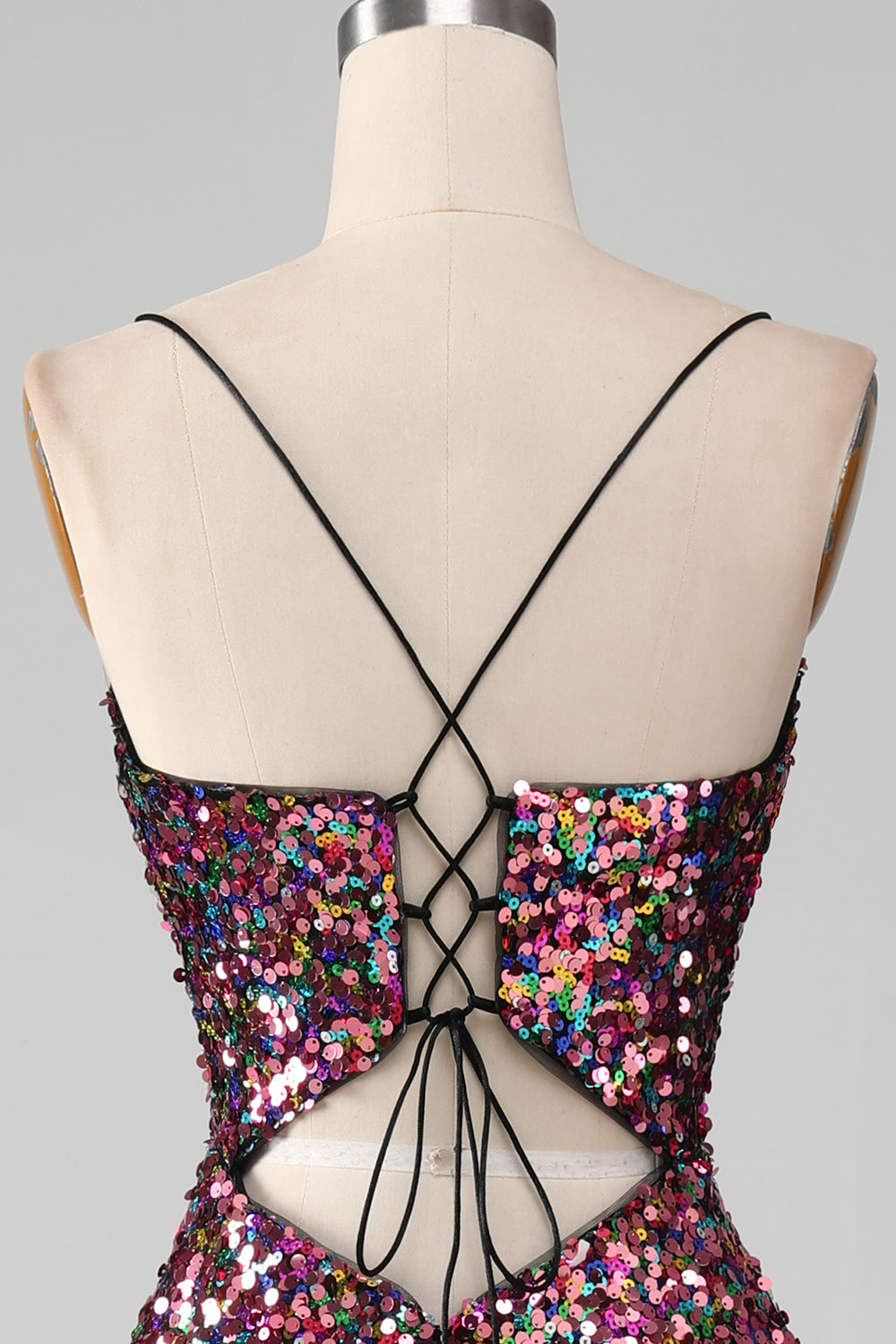 Lila Meerjungfrau Glitzerndes Ballkleid mit Schlitz