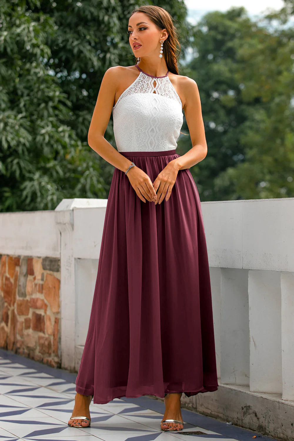 Dämmerung Offener Rücken Hochzeitsgast Kleid
