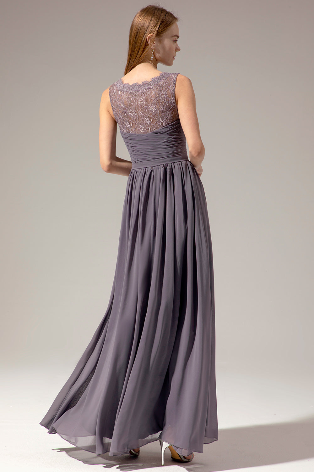 Burgundy Langes Brautjungfernkleid