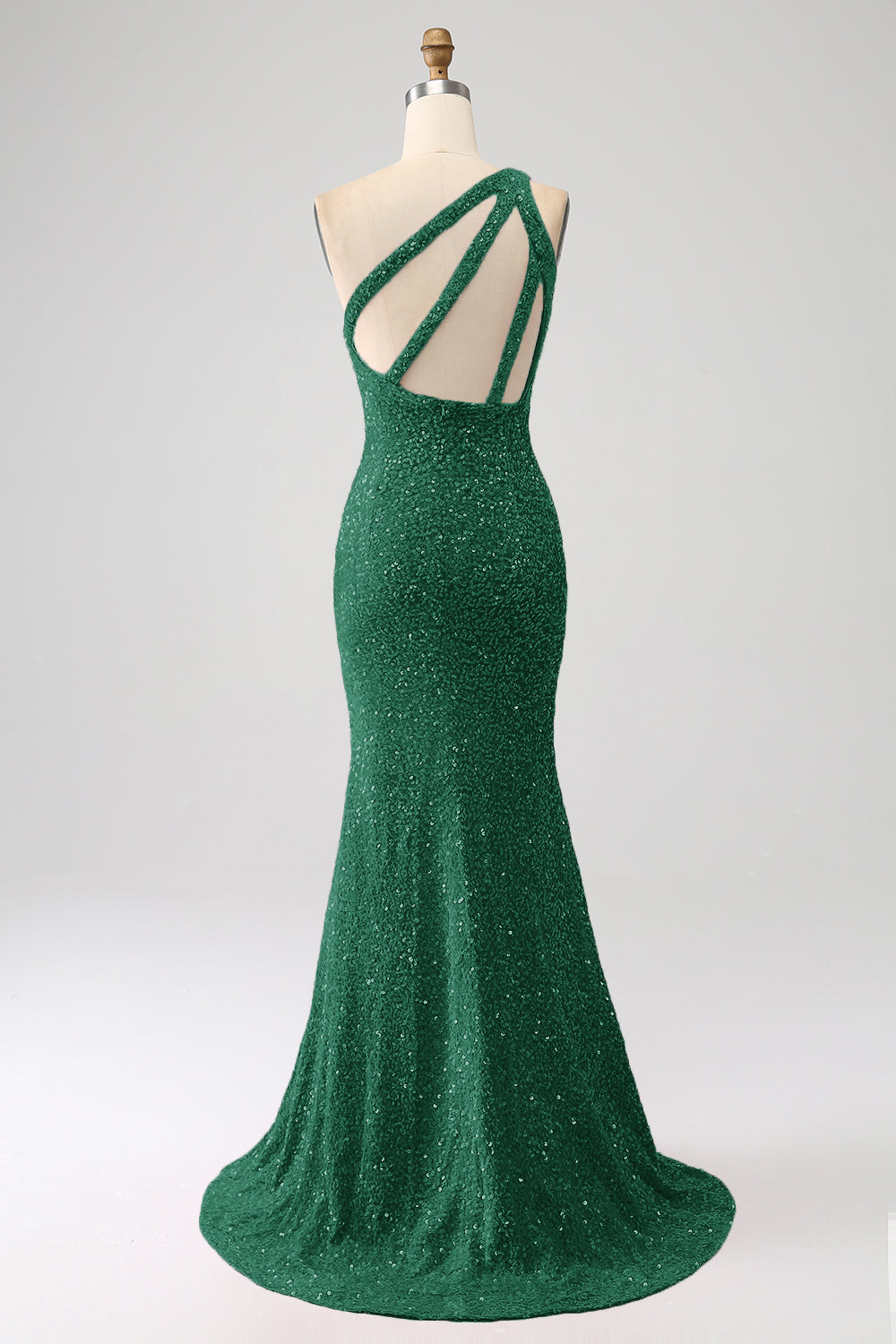 Mermaid Eine Schulter Fuchsia Pailletten Langes Ballkleid mit Schlitz