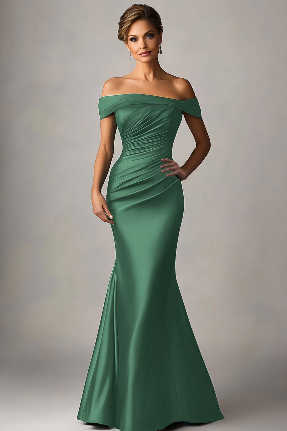 Pfauenblaues Meerjungfrauen Blaues Abendkleid aus Satin