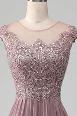 A-Linie Blush Abschlussballkleid mit Perlen