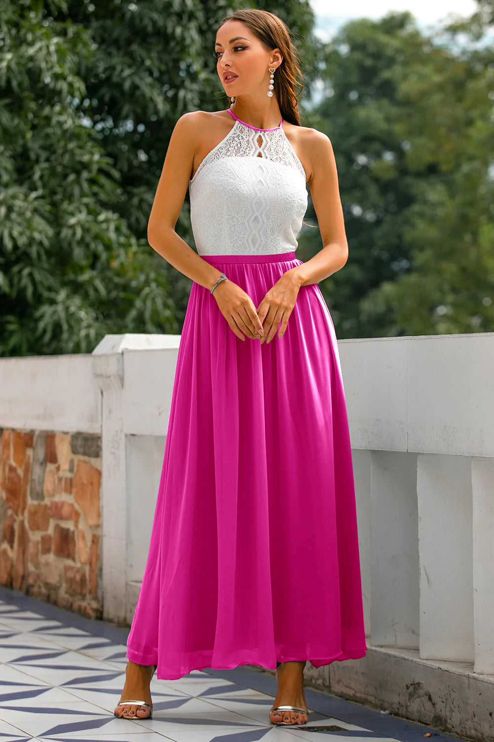Dämmerung Offener Rücken Hochzeitsgast Kleid