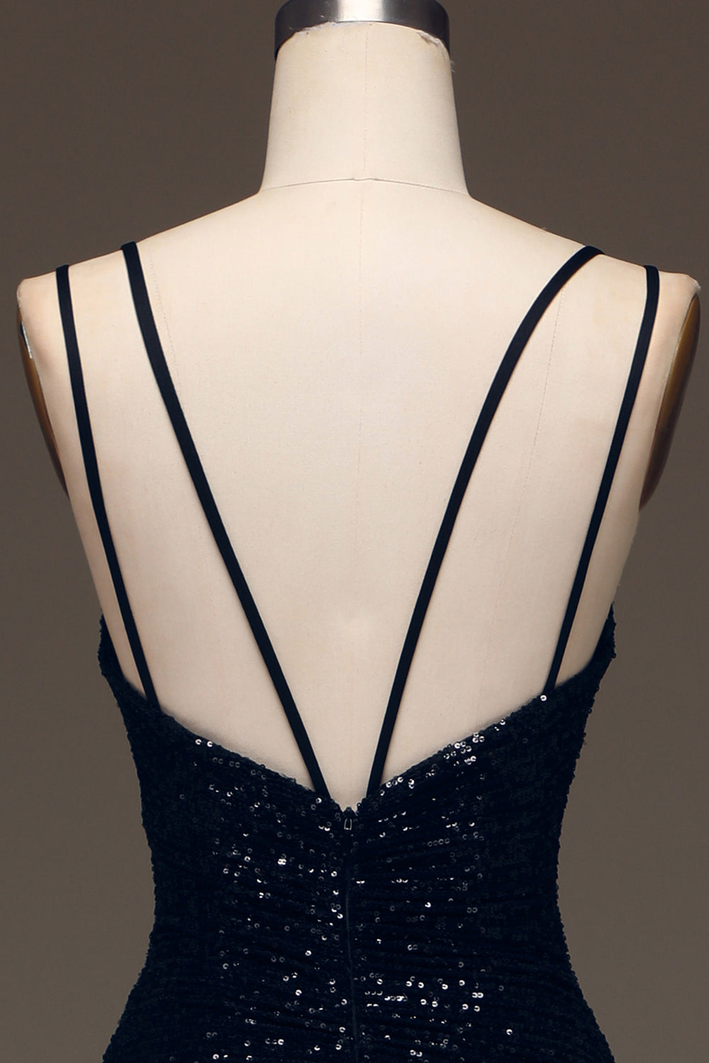 Schwarzes glitzerndes Pailletten Meerjungfrauen langes Ballkleid mit Schlitz