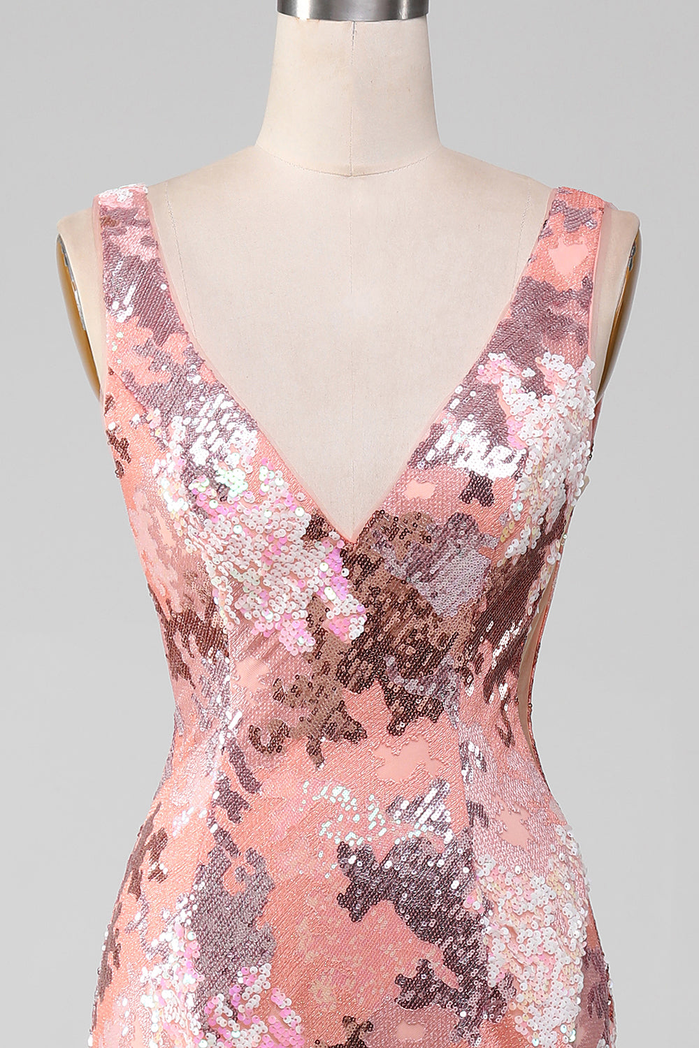 Glitzerndes Pailletten Meerjungfrauen langes Ballkleid mit Schlitz