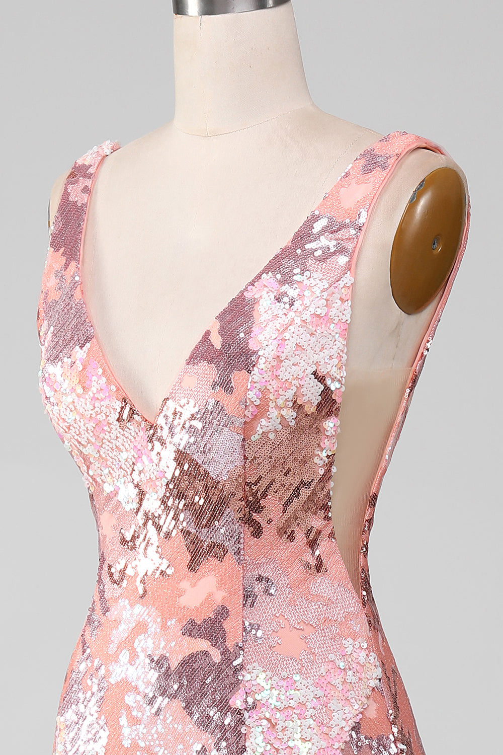 Glitzerndes Pailletten Meerjungfrauen langes Ballkleid mit Schlitz