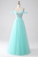 Hellgrünes Tüll Ballkleid mit Pailletten