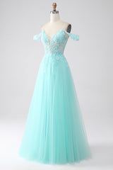 Hellgrünes Tüll Ballkleid mit Pailletten