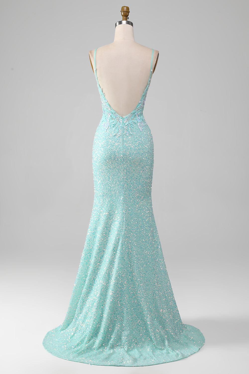 Pailletten glitzerndes Meerjungfrauen Ballkleid mit Schlitz