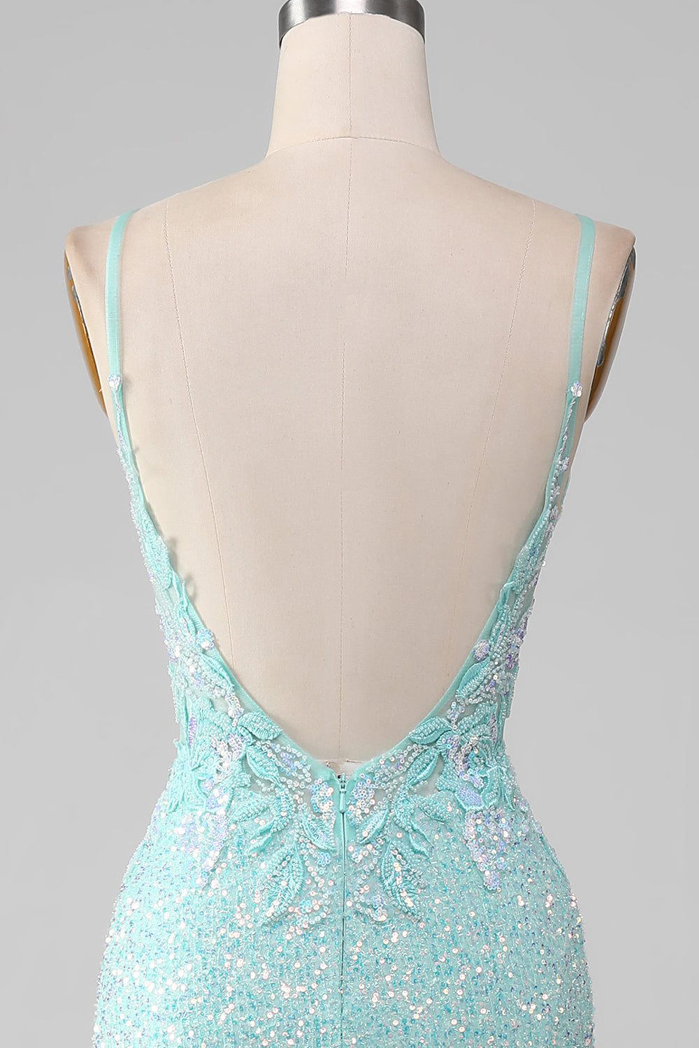 Pailletten glitzerndes Meerjungfrauen Ballkleid mit Schlitz
