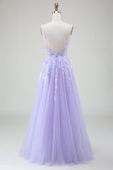 Lila Ballkleid in A-Linie mit Pailletten