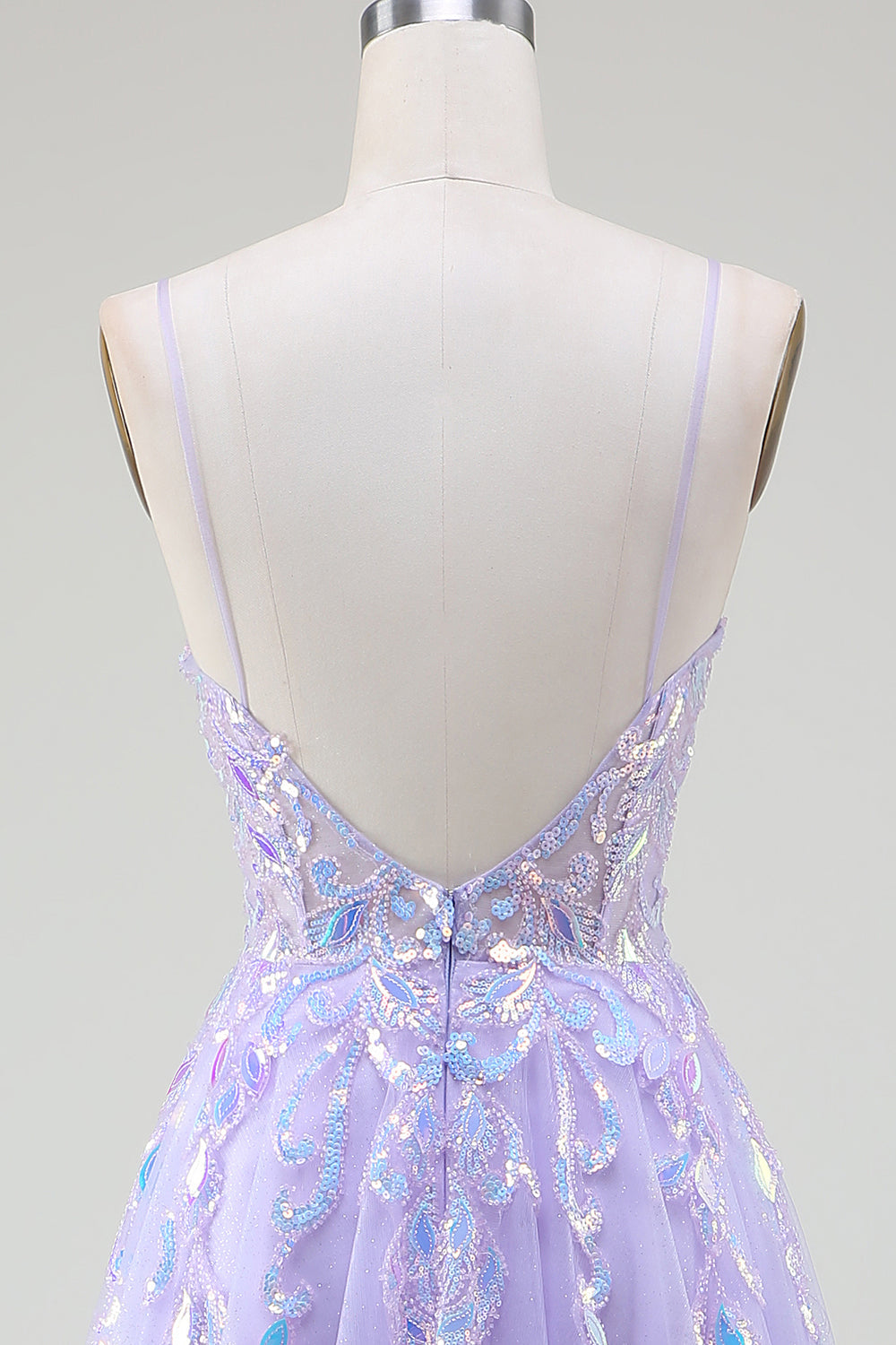 Lila Ballkleid in A-Linie mit Pailletten