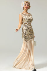 Champagner 1920er Flapper Glitzer Kleider