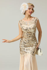 Champagner 1920er Flapper Glitzer Kleider