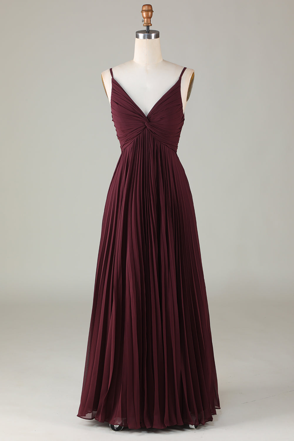 A-Linie ärmelloses Cabernet Brautjungfernkleid