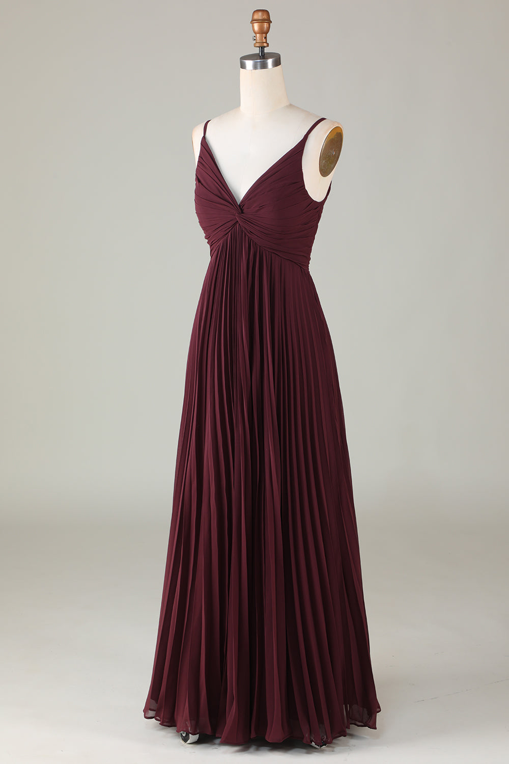 A-Linie ärmelloses Cabernet Brautjungfernkleid