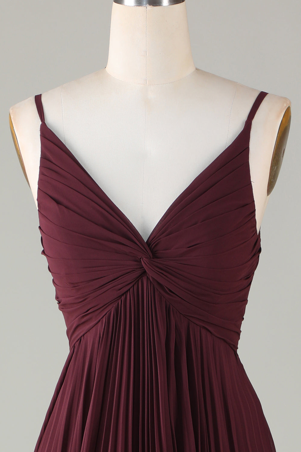 A-Linie ärmelloses Cabernet Brautjungfernkleid