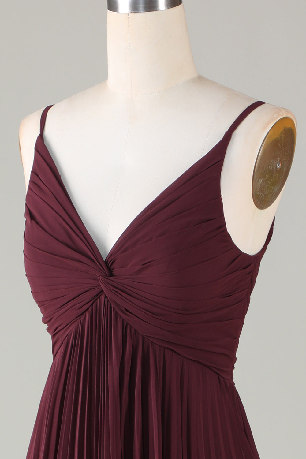 A-Linie ärmelloses Cabernet Brautjungfernkleid