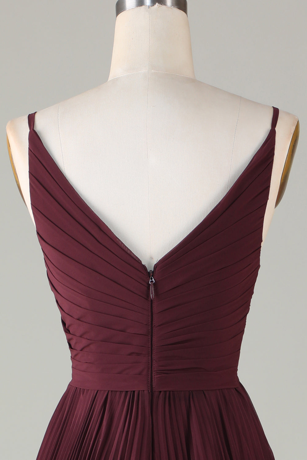 A-Linie ärmelloses Cabernet Brautjungfernkleid
