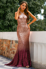 Pailletten Mermaid Ballkleid