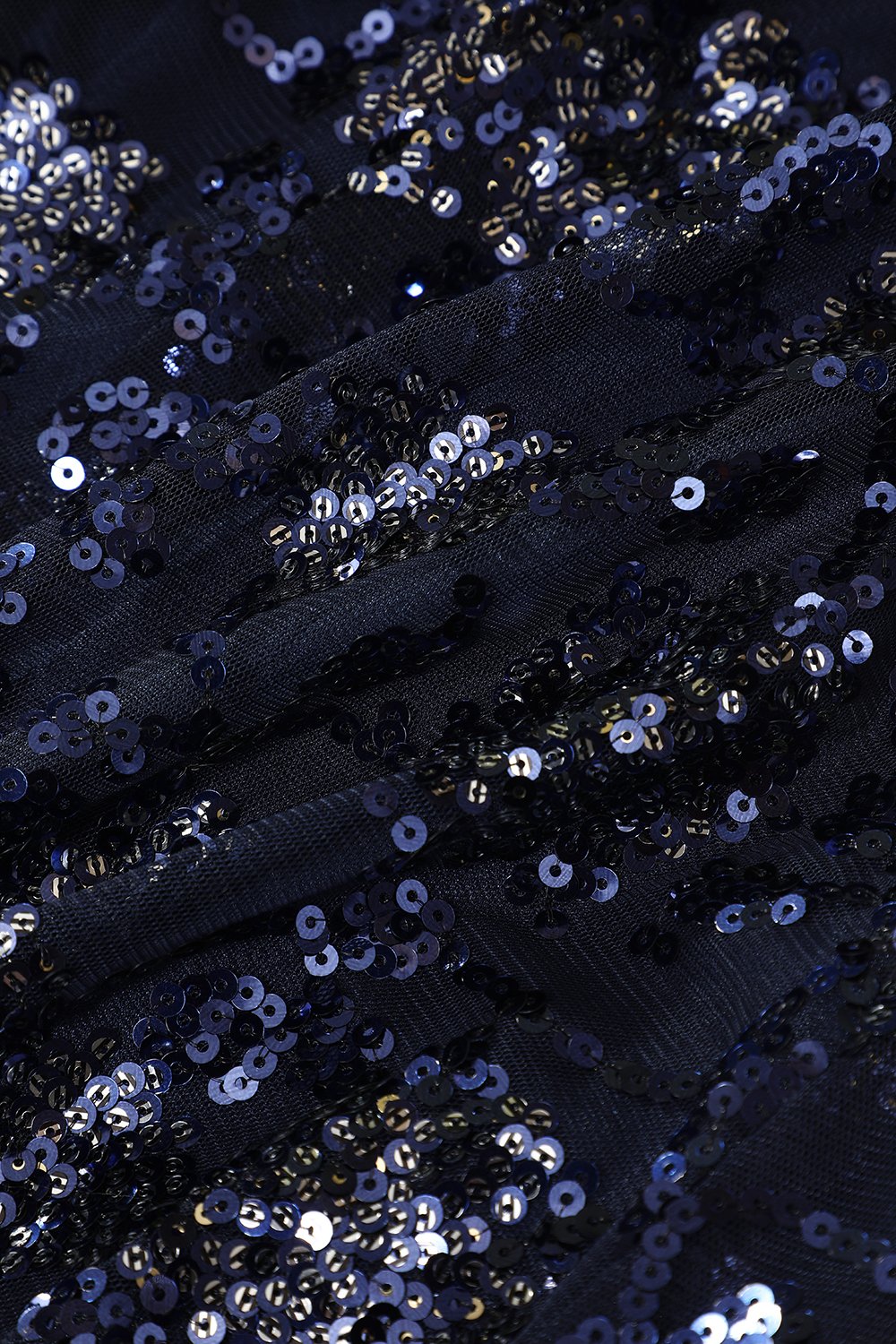 Marine Abendkleid mit Strass & Pailletten
