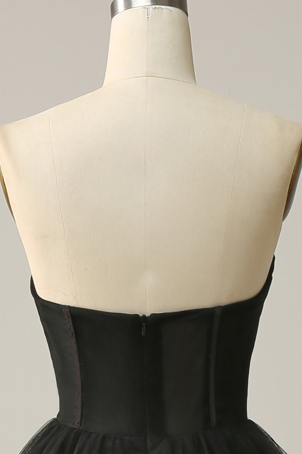 A Linie Herzausschnitt Schwarzes Korsett Ballkleid mit Rüschen